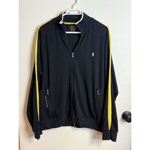 Polo Ralph Lauren Performance Track Jacket Men XL (Fit L) Black Full Zip Cotton